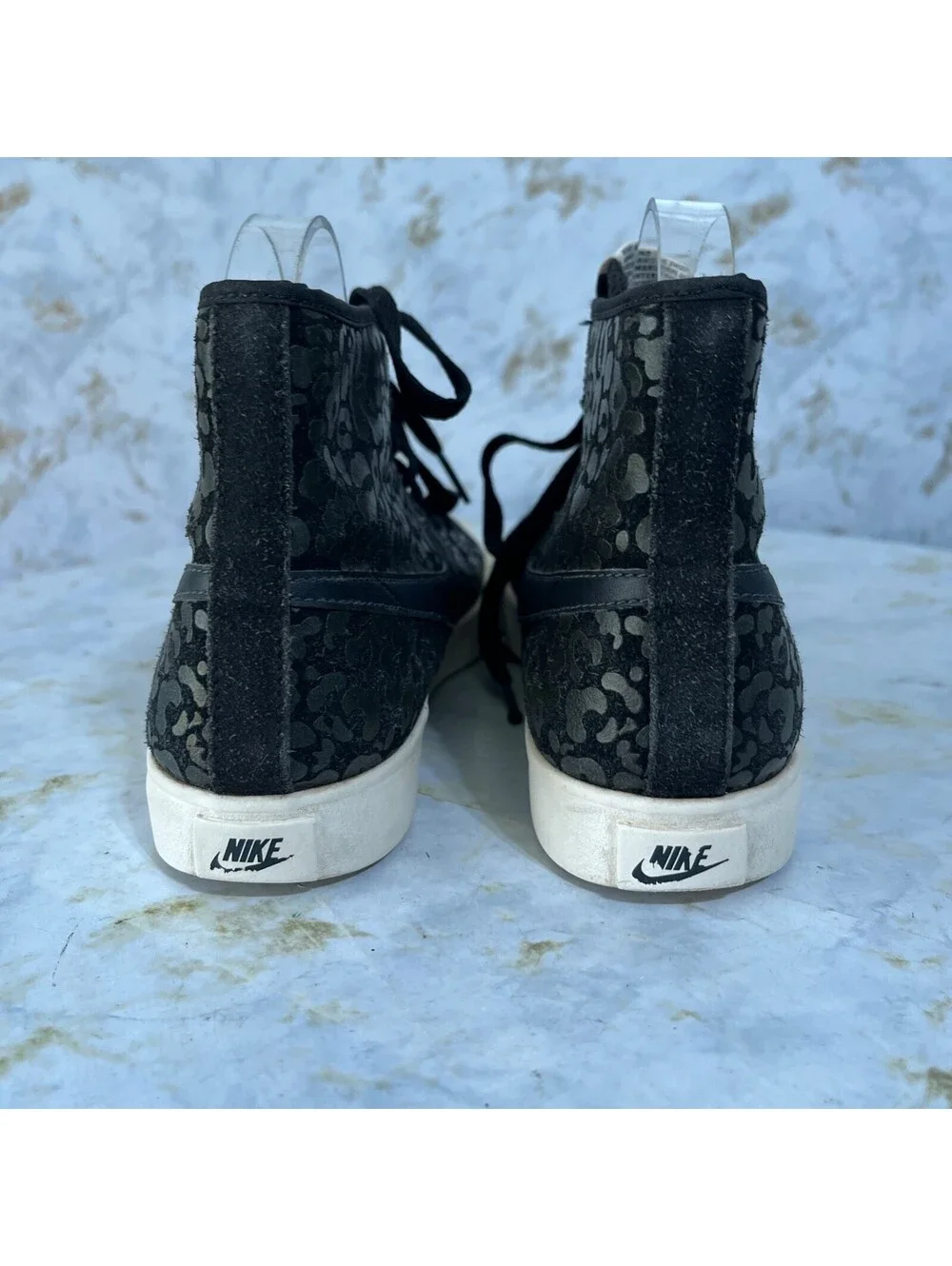 Nike Primo Court Mid Womens Size 7 Shoes Black White Athletic Trainer Sneakers